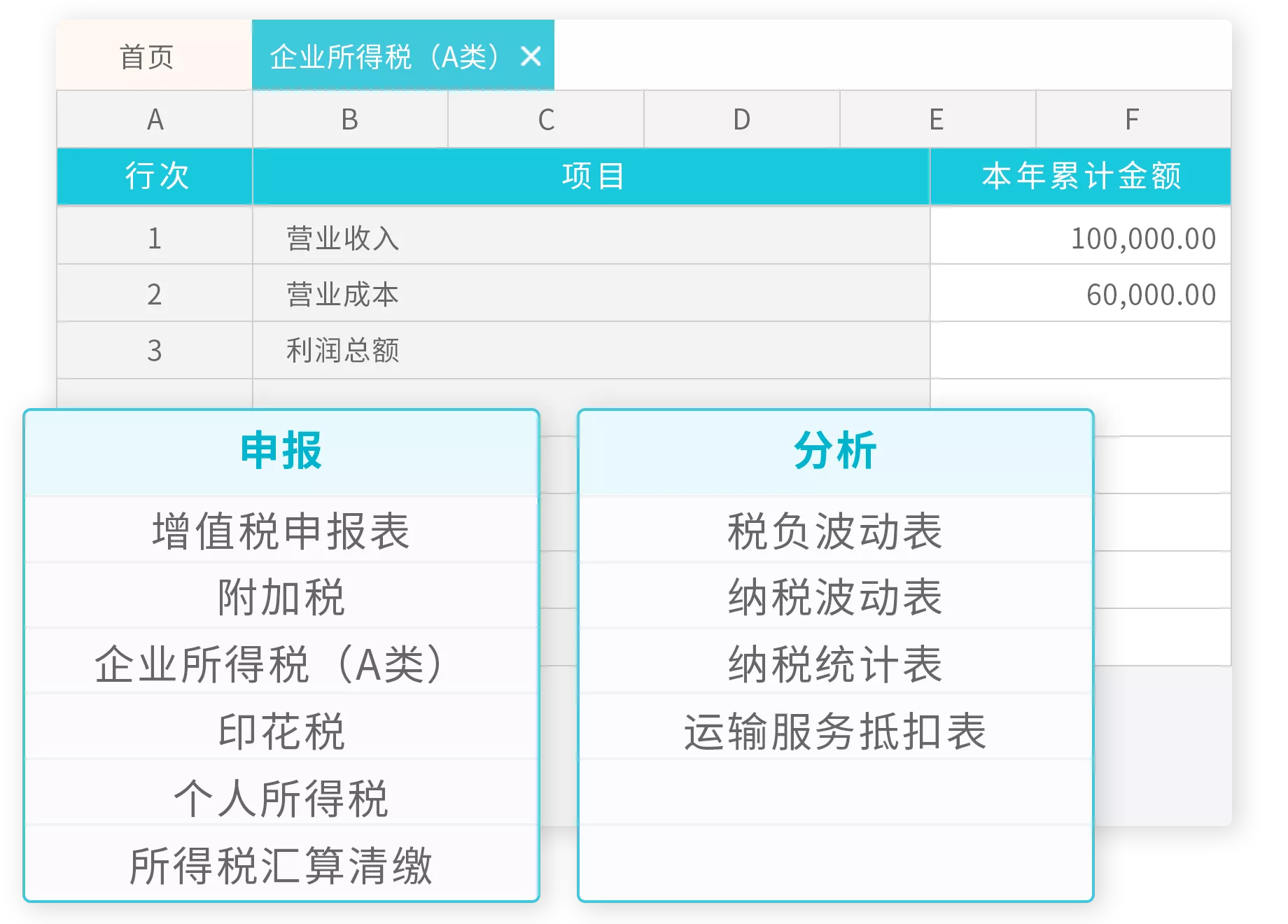 納稅申報表自動生成